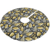 Schwarzes Gold Weihnachtsmuster#22 ID1009 Polyester Weihnachtsbaumdecke (Schrägansicht)