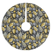 Schwarzes Gold Weihnachtsmuster#22 ID1009 Polyester Weihnachtsbaumdecke (Vorderseite)