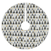 Schwarzes Gold Weihnachtsmuster#25 ID1009 Polyester Weihnachtsbaumdecke (Vorderseite)