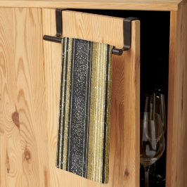 Schwarzes Gold Weihnachtsmuster#28 ID1009 Geschirrtuch