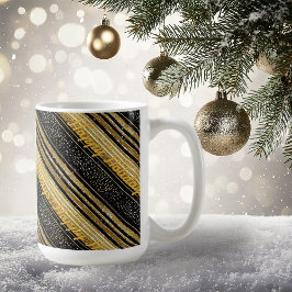 Schwarzes Gold Weihnachtsmuster#28 ID1009 Kaffeetasse