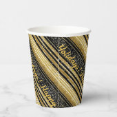 Schwarzes Gold Weihnachtsmuster#28 ID1009 Pappbecher (Rechts)