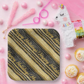 Schwarzes Gold Weihnachtsmuster#28 ID1009 Pappteller (Party)