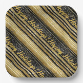 Schwarzes Gold Weihnachtsmuster#28 ID1009 Pappteller (Vorderseite)