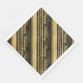 Schwarzes Gold Weihnachtsmuster#28 ID1009 Serviette (Ecke)