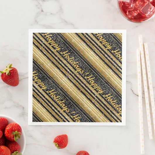 Schwarzes Gold Weihnachtsmuster#28 ID1009 Serviette (Beispiel)