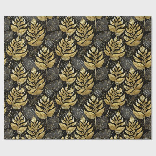 Schwarzes Gold Weihnachtsmuster#29 ID1009 Geschenkpapier (Flach)