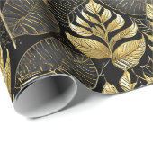 Schwarzes Gold Weihnachtsmuster#29 ID1009 Geschenkpapier (Rolleneckpunkt)