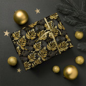 Schwarzes Gold Weihnachtsmuster#29 ID1009 Geschenkpapier