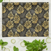 Schwarzes Gold Weihnachtsmuster#29 ID1009 Geschirrtuch (Gefaltet)