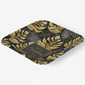 Schwarzes Gold Weihnachtsmuster#29 ID1009 Pappteller (Gewinkelt)