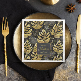 Schwarzes Gold Weihnachtsmuster#29 ID1009 Serviette