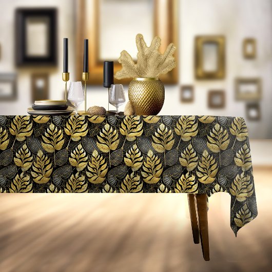 Schwarzes Gold Weihnachtsmuster#29 ID1009 Tischdecke