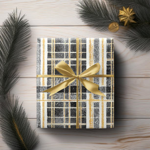 Schwarzes Gold Weihnachtsmuster#2 ID1009 Geschenkpapier
