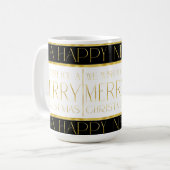 Schwarzes Gold Weihnachtsmuster#35 ID1009 Kaffeetasse (Vorderseite Links)