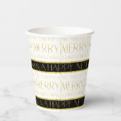 Schwarzes Gold Weihnachtsmuster#35 ID1009 Pappbecher (Vorderseite)