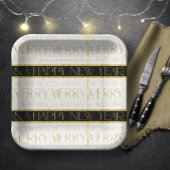 Schwarzes Gold Weihnachtsmuster#35 ID1009 Pappteller