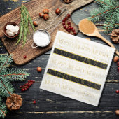 Schwarzes Gold Weihnachtsmuster#35 ID1009 Serviette