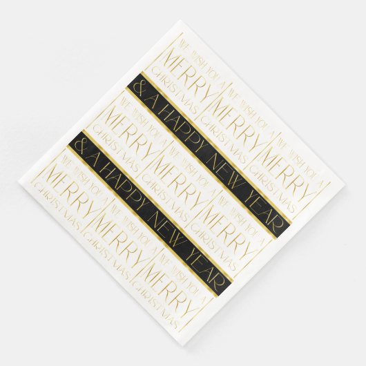 Schwarzes Gold Weihnachtsmuster#35 ID1009 Serviette (Ecke)