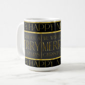 Schwarzes Gold Weihnachtsmuster#35b ID1009 Kaffeetasse (Vorderseite Links)
