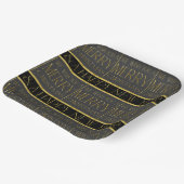 Schwarzes Gold Weihnachtsmuster#35b ID1009 Pappteller (Gewinkelt)