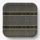 Schwarzes Gold Weihnachtsmuster#35b ID1009 Pappteller (Vorderseite)