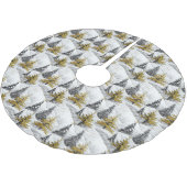 Schwarzes Gold Weihnachtsmuster#4 ID1009 Polyester Weihnachtsbaumdecke (Schrägansicht)