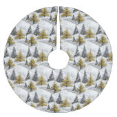 Schwarzes Gold Weihnachtsmuster#4 ID1009 Polyester Weihnachtsbaumdecke (Vorderseite)