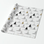 Schwarzes Gold Weihnachtsmuster#5 ID1009 Geschenkpapier (Ungerollt)