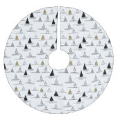 Schwarzes Gold Weihnachtsmuster#5 ID1009 Polyester Weihnachtsbaumdecke (Vorderseite)