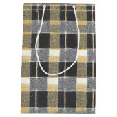 Schwarzes Gold Weihnachtsmuster#7 ID1009 Mittlere Geschenktüte (Rückseite)