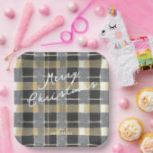 Schwarzes Gold Weihnachtsmuster#7 ID1009 Pappteller (Party)