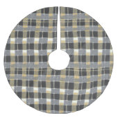 Schwarzes Gold Weihnachtsmuster#7 ID1009 Polyester Weihnachtsbaumdecke (Vorderseite)