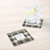 Schwarzes Gold Weihnachtsmuster#7 ID1009 Rechteckiger Pappuntersetzer (Vor Ort)