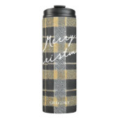 Schwarzes Gold Weihnachtsmuster#7 ID1009 Thermosbecher (Vorderseite)