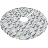 Schwarzes Gold Weihnachtsmuster#8 ID1009 Polyester Weihnachtsbaumdecke (Schrägansicht)