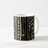 Schwarzes Gold weiße Perlen Kaffeetasse (VorderseiteRechts)
