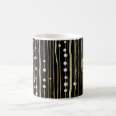 Schwarzes Gold weiße Perlen Kaffeetasse (Mittel)