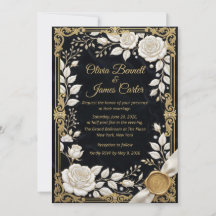 Schwarzes Gold Weiße Rose Luxus Elegant Formal