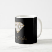 Schwarzes Gold Weißer Funkel Diamant Kaffeetasse (VorderseiteRechts)