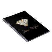 Schwarzes Gold Weißer Funkel Diamant Notizblock (Rechte Seite)