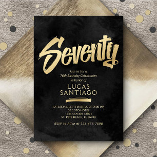Schwarzes Gold zum 70. Geburtstag Einladung