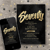 Schwarzes Gold zum 70. Geburtstag Einladung