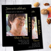 Schwarzes Gold zum 80. Geburtstag Folieneinladung