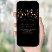 Schwarzes Gold zum Geburtstag - elegantes Party Einladung