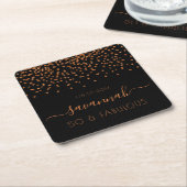 Schwarzes Gold zum Geburtstag Rechteckiger Pappuntersetzer (angewinkelt)