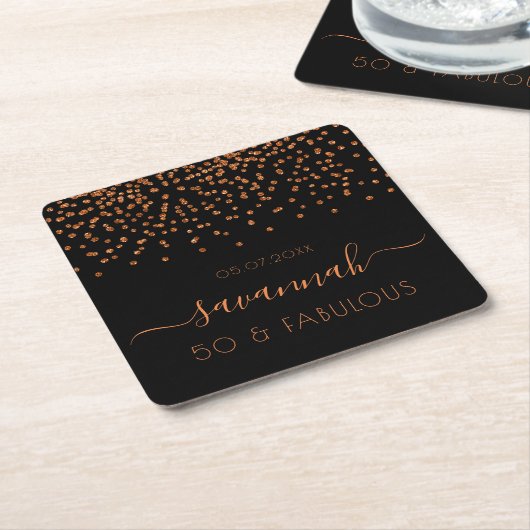 Schwarzes Gold zum Geburtstag Rechteckiger Pappuntersetzer (angewinkelt)