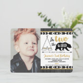 Schwarzes Gold zwei wilde Einladung zum 2. Geburts (Stehend Vorderseite)