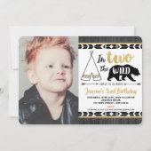 Schwarzes Gold zwei wilde Einladung zum 2. Geburts (Vorderseite)