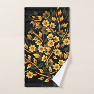 Schwarzes Goldelegantes Blumen Handtuch